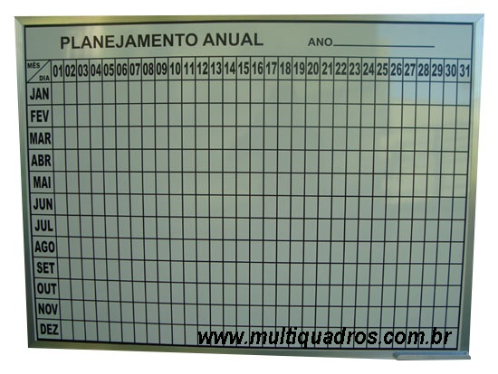 Quadro de Planejamento Anual